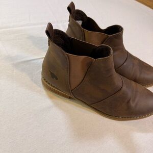 Rocket Dog Womens Maylon Ankle Boots Sz 10 Brown Faux Leather Casual Chic Boho